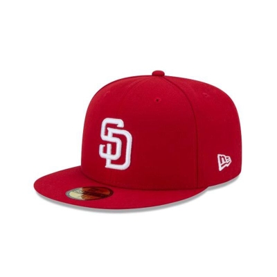 Red San Diego Padres Hat - New Era MLB MLB Basic 59FIFTY Fitted Caps USA7249680